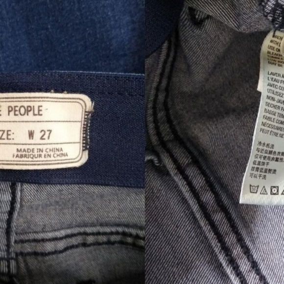 Free People Bell Bottom Jeans Womens Dark Wash Stretch Denim Boho Hippie - Picture 4 of 4